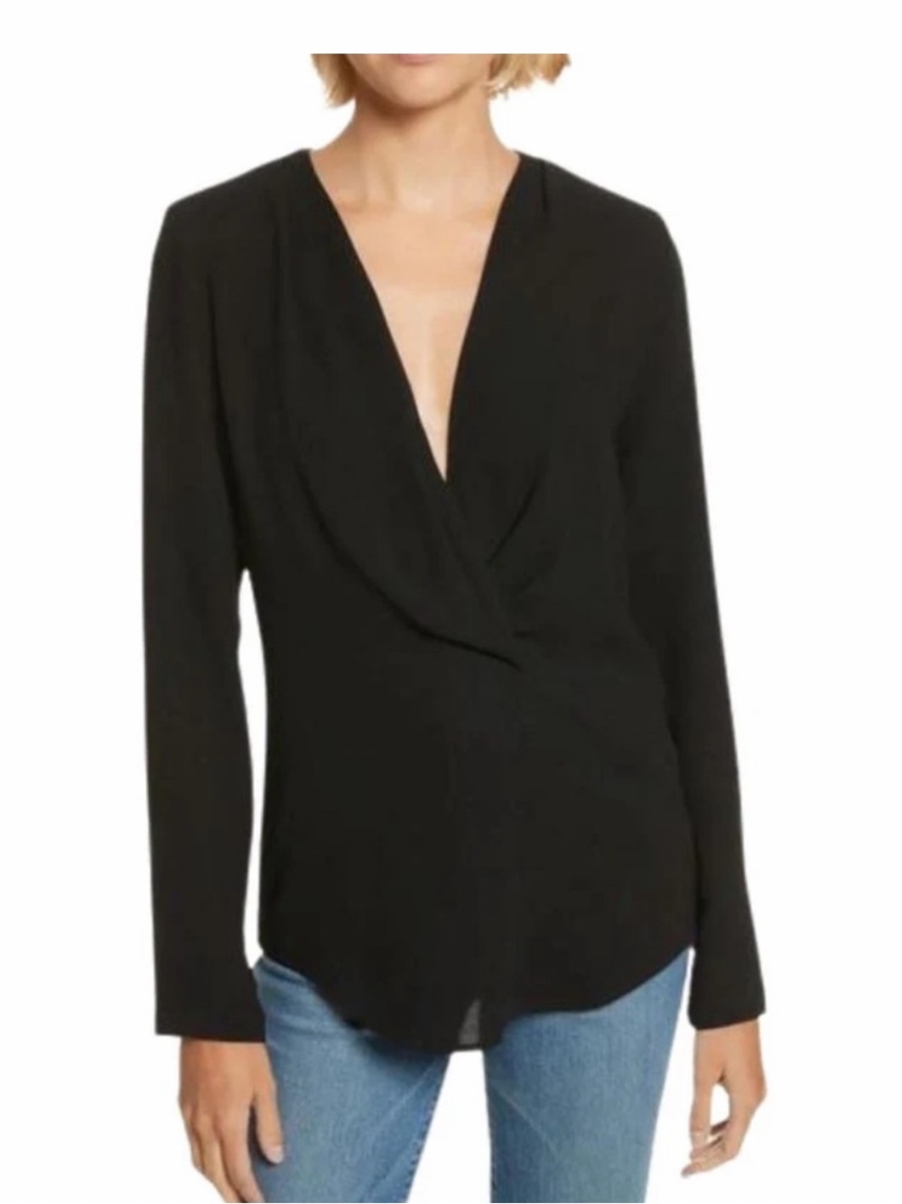 IRO Armene black Blouse business shoulder pads luxury blouse